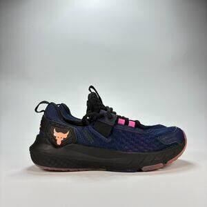 Under Armour Project Rock BSR 4 Blue Black Training Shoes Sneakers Youth Size 4Y